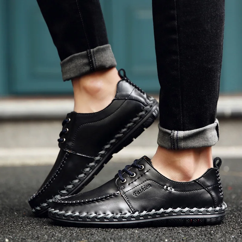 Тренд 2020 Для мужчин Повседневная Кожаная Обувь Одежда из мягкой ткани