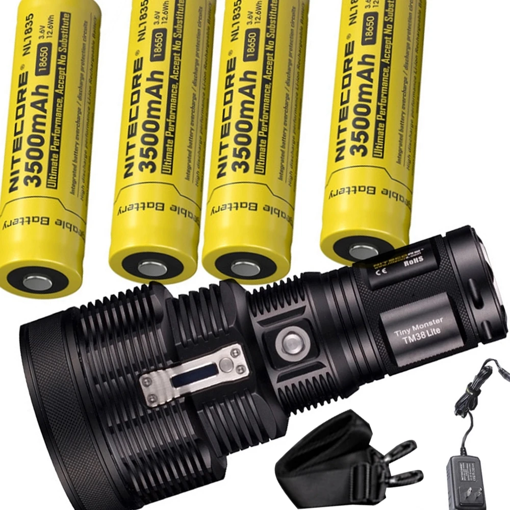 NITECORE TM38 Lite перезаряжаемый фонарик CREE XHP35 HI D4 max 1800 люмен наружный прожектор луч фонарь 1400 м - Испускаемый цвет: TM38Lite 4x NL1835