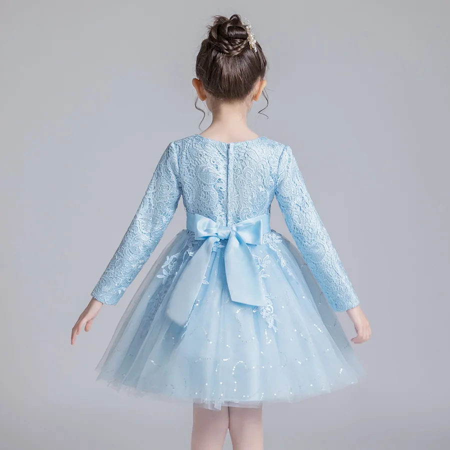 Детское платье принцессы с длинным рукавом для девочек Модное детское на день