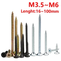 free shipping m3 5m6 cross recessed flat head self tapping screw black carbon steel drywall wood phillips countersunk head