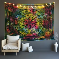 astrology tie dye tapestry wall hanging stars sun totem room decor hippie witchcraft tapestry mandala carpet jesus gobelin tapiz