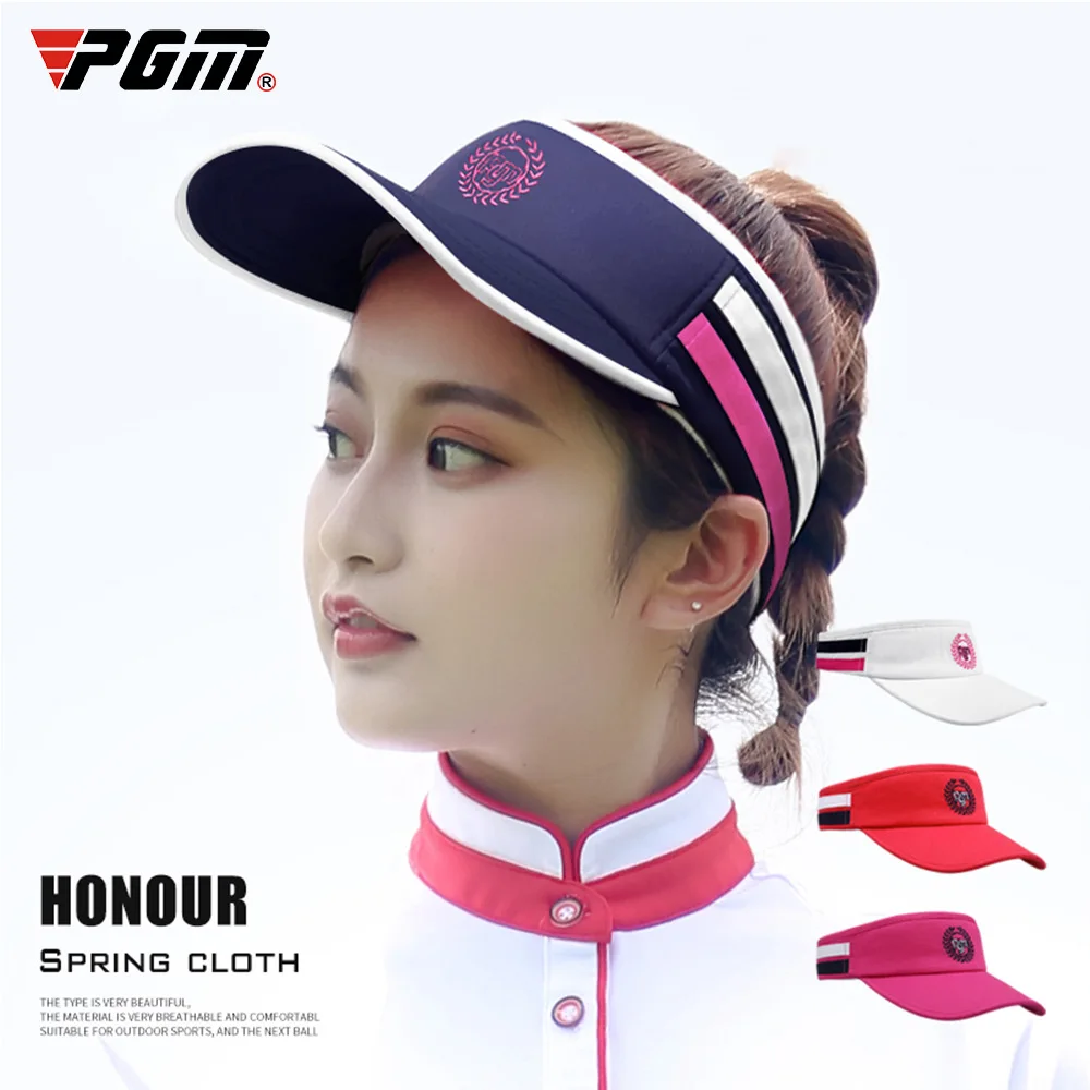 

PGM Women Cotton Golf Hat Empty Top Light Comfortable Adjustable Sport Anti-UV Cap Leisure Sports Sun Hat