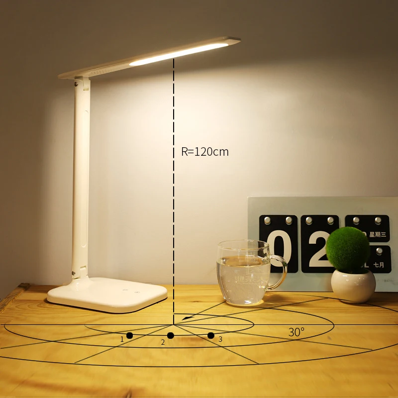 Складная Светодиодная настольная лампа приглушаемый светильник для чтения и с