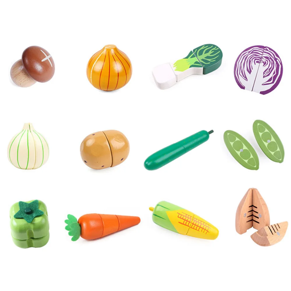 Деревянные классические игрушки для детей кухни магнитные фрукты и овощи