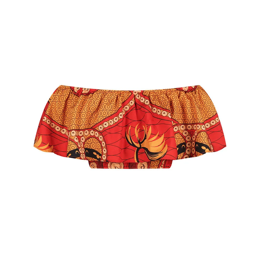 SUNGIFT Dashiki/Вечерние платья с открытыми плечами, разноцветное платье с принтом, африканская одежда для женщин, 2 предмета, 1 комплект, вечернее платье