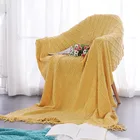 Многофункциональное вязаное одеяло для дивана с геометрическими фигурами, с кисточками, для дивана, постельного белья, домашнего текстиля, модное украшение, одеяла