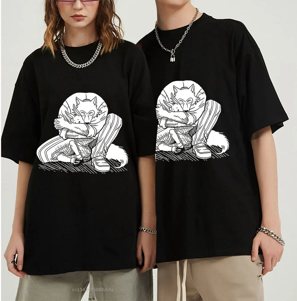 

Cool Beastars Legosi T-Shirt Crewneck Short Sleeve Anime Manga Haru Printed Tshirt Soft Daily Legoshi Haru Tee Shirt