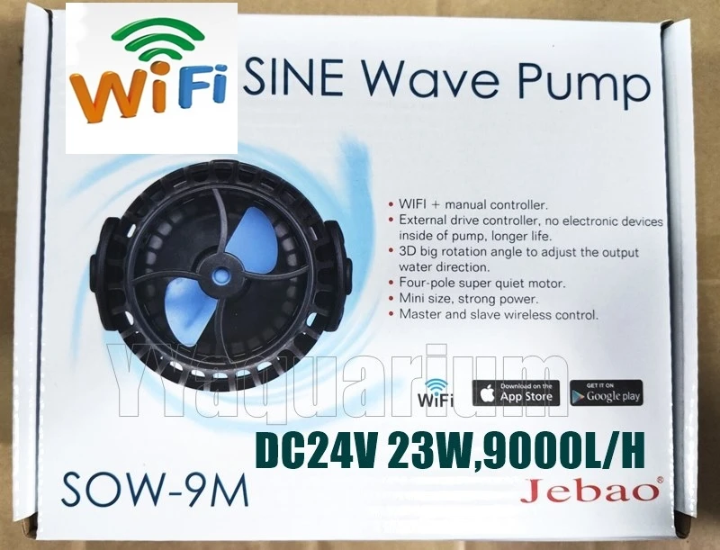 SOW9M WIFI 9000LPH Jebao WI-FI SOW-5M SLW-10 SLW-20 SLW-30 SOSINE волна потока Wavemaker супер тихий мощный Коралловый Риф Морской насос 4000-10000-16000LPH - Цвет: SOW9M WIFI 9000LPH