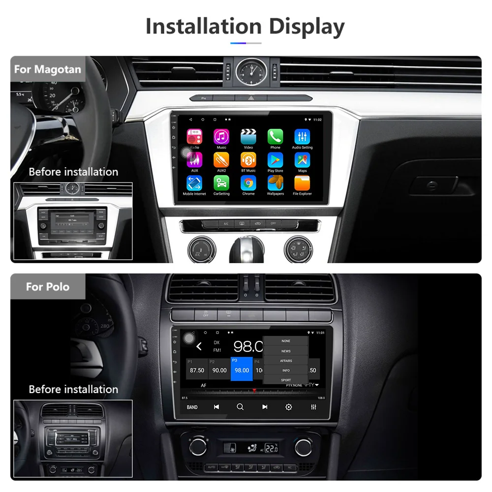 9 10 дюймов Android 8,1 2G+ 32G RDS gps навигация Мультимедиа dvd-плеер Bluetooth wifi MirrorLink OBD2 Универсальный 2Din автомобильный Радио FM