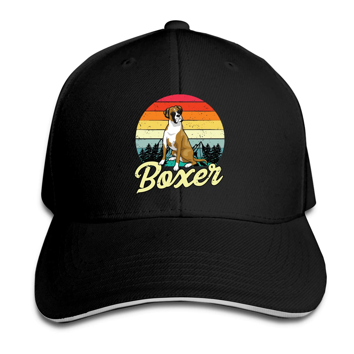 

Vintage Boxer Dog Hat Baseball Cap for Men Women Fashion Adjustable Sun Hat