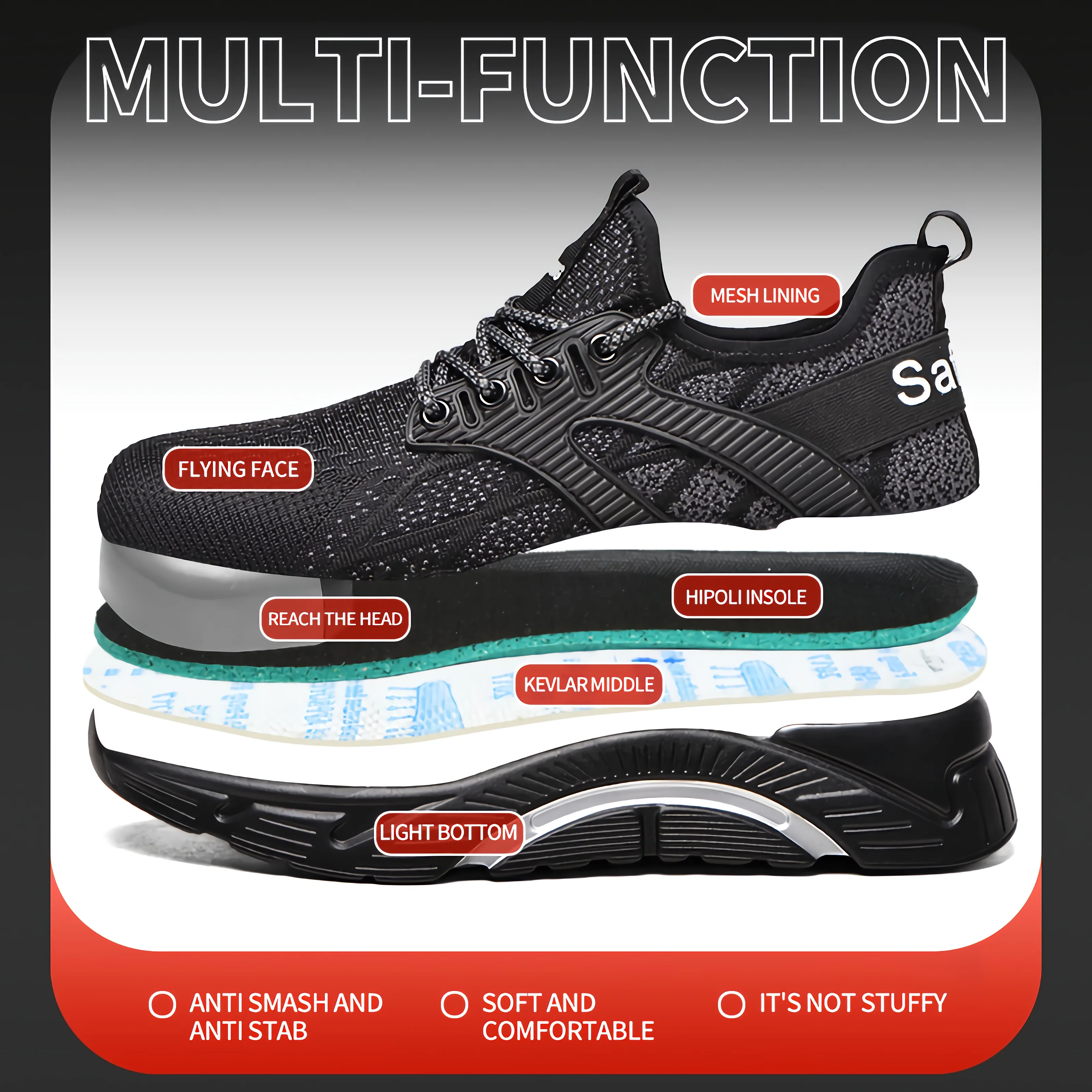 Winter Snow Casual Boot Sneaker Lightweight Indestructible Safety Shoes Breathable Protected Steel-Toe Work Boots Platform Shoe