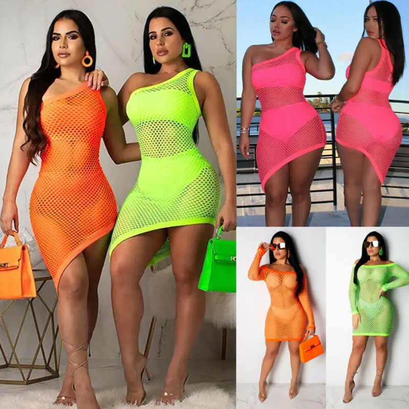 Новинка 2020 летнее женское вязаное Сетчатое платье пляжный женский купальник