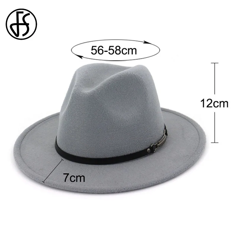 Шляпа FS фетровая с широкими полями однотонная для церкви Дерби шерстяной