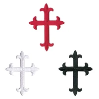 10pcslot fashion embroidery patch cross black white red backpack clothing decoration accessory diy iron heat transfer applique