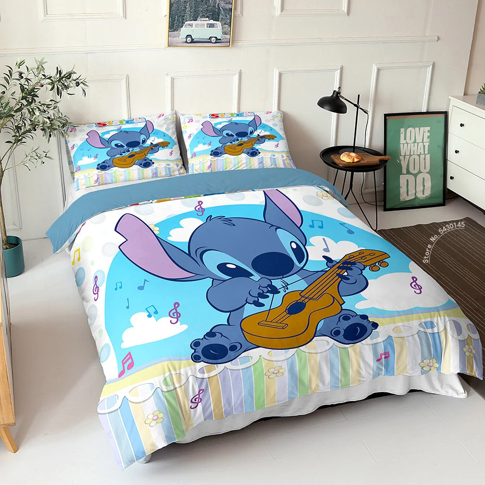 

Disney Duvet Cover Sets Stitch Bedding Set Cartoon Bedclothes Boy Girl Bedroom Bed Set Single Twin Full Queen King Size Gift