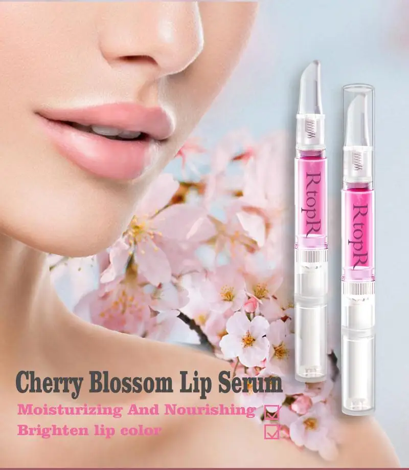 

3ml Cherry Blossom Lip Serum Dry Crack Peeling Repair Reduce Lip Fine Lines Moisturizing Beauty Essence