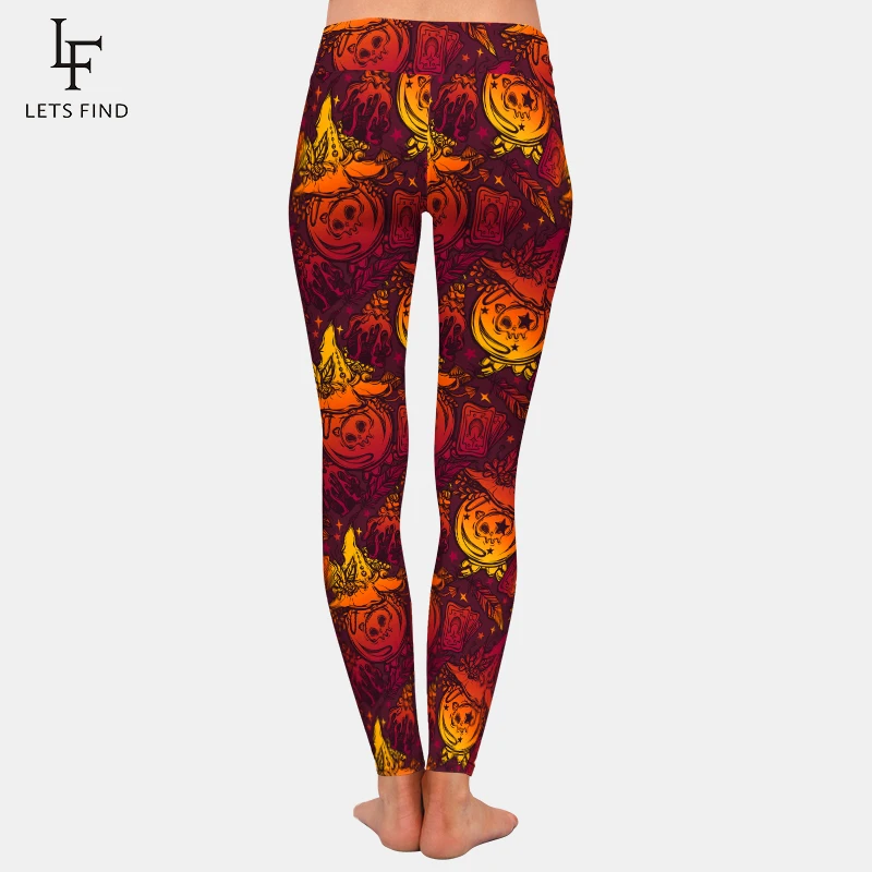 LETSFIND 3D Halloween Illustrations Printing Women  Leggings Fashion High Waist Fitness Soft Slim Sexy Leggings