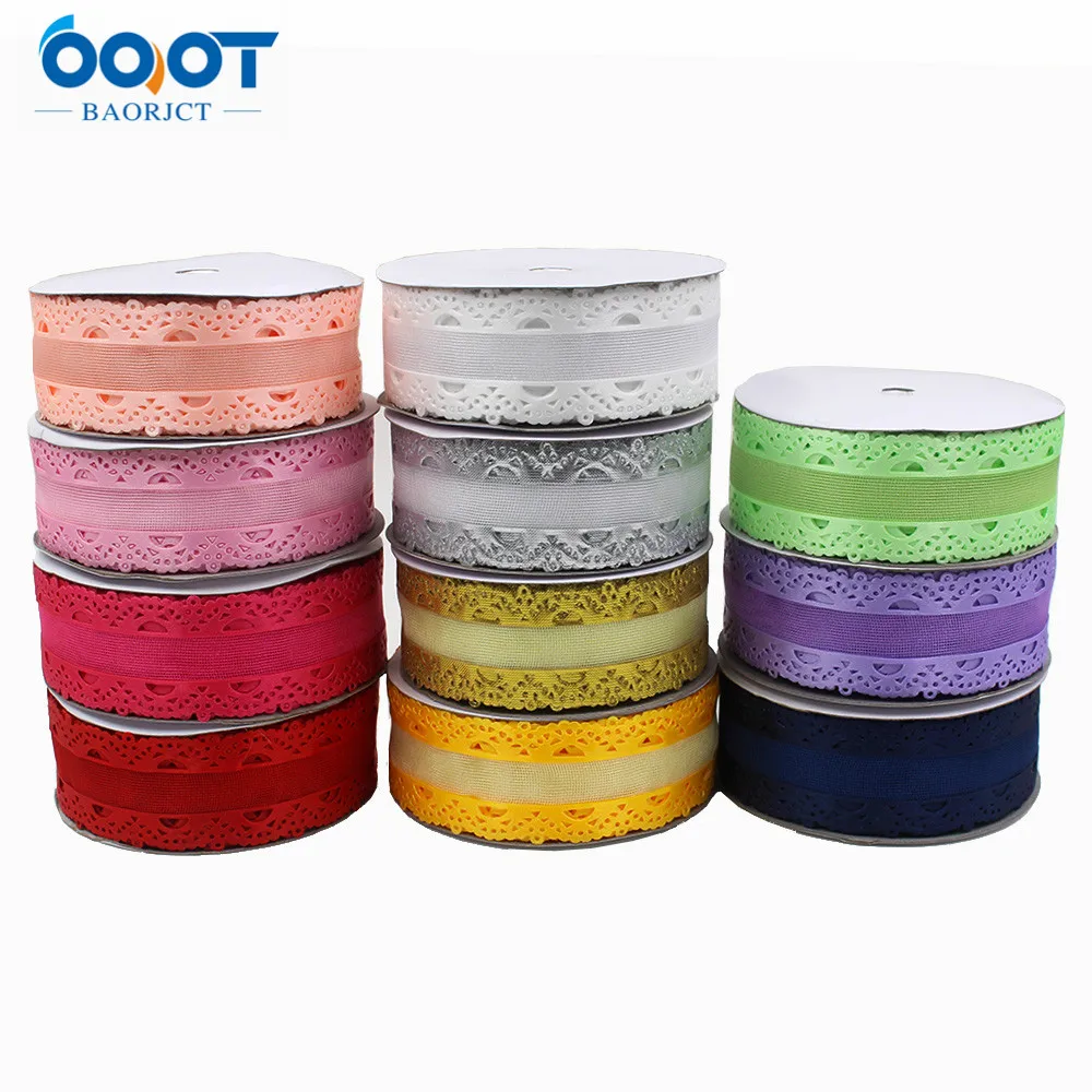 Цветные двусторонние ленты OOOT BAORJCT L-20401-191 38 мм 5 ярдов полые цветы аксессуары для