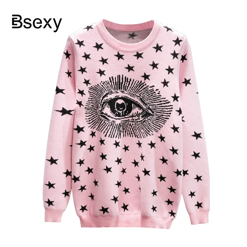 2019 корейский милый розовый свитер осенне зимний модный жаккардовый Повседневный