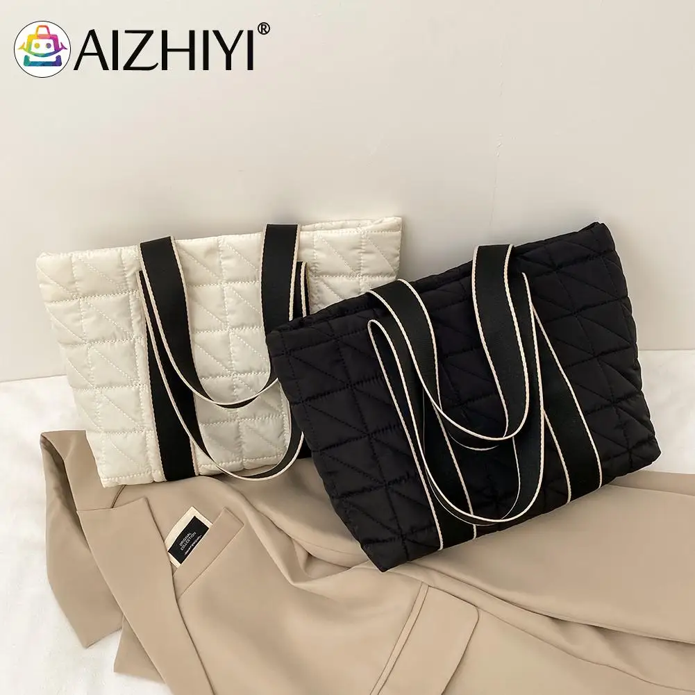 

Модная женская сумка с хлопковой подкладкой, вместительная зимняя однотонная сумка через плечо в клетку
