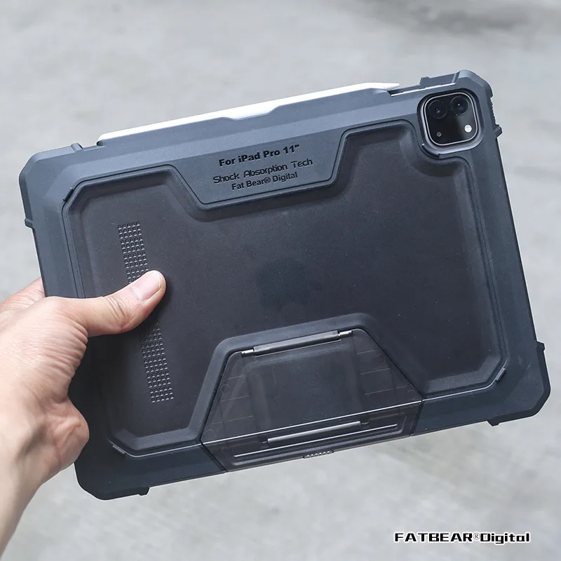 para Apple Ipad Robusto à Prova de Choque Polegada Fatbear Tático Militar Grau Armadura Case Amortecedor Capa Macia Pro 11 2021