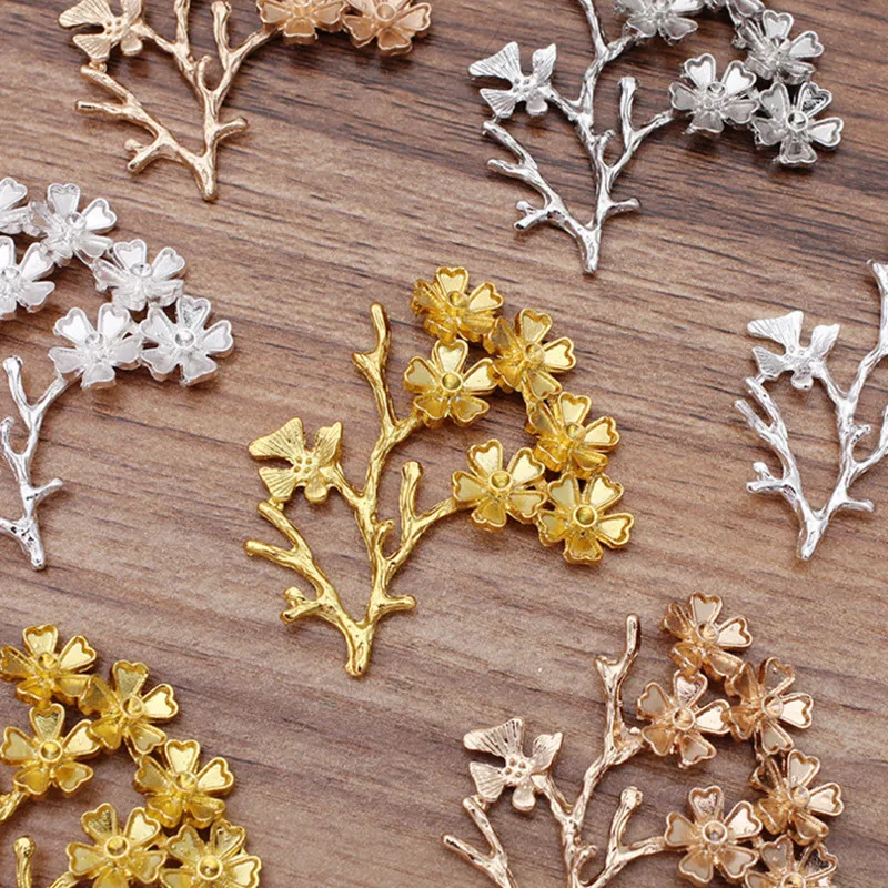 

10pcs/lot 52x44mm Length Flower Leaf Charms pendant for DIY Necklace Pendant Charms jewelry findings