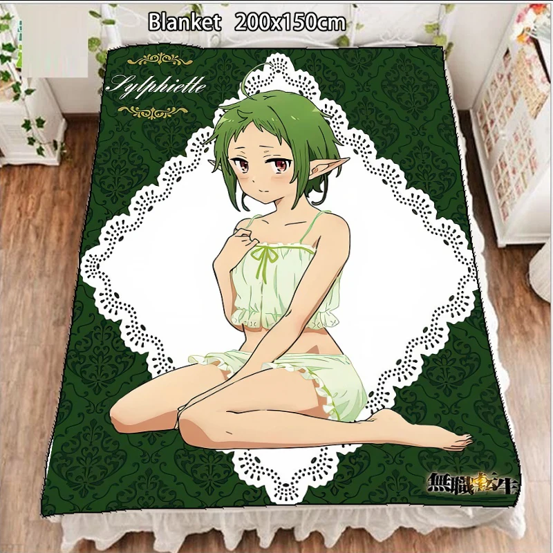 

Anime Fleece Blanket Mushoku Tensei: Jobless Reincarnation Sylphiette Greyrat quilt carpet soft bedding accessories 200x150cm
