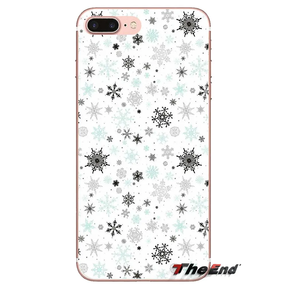 Для iPhone XS Max XR X 4 4s 5 5S 5C SE 6 6S 7 8 Plus samsung Galaxy J1 J3 J5 J7 A3 A5 корпус новогодний Снежинка