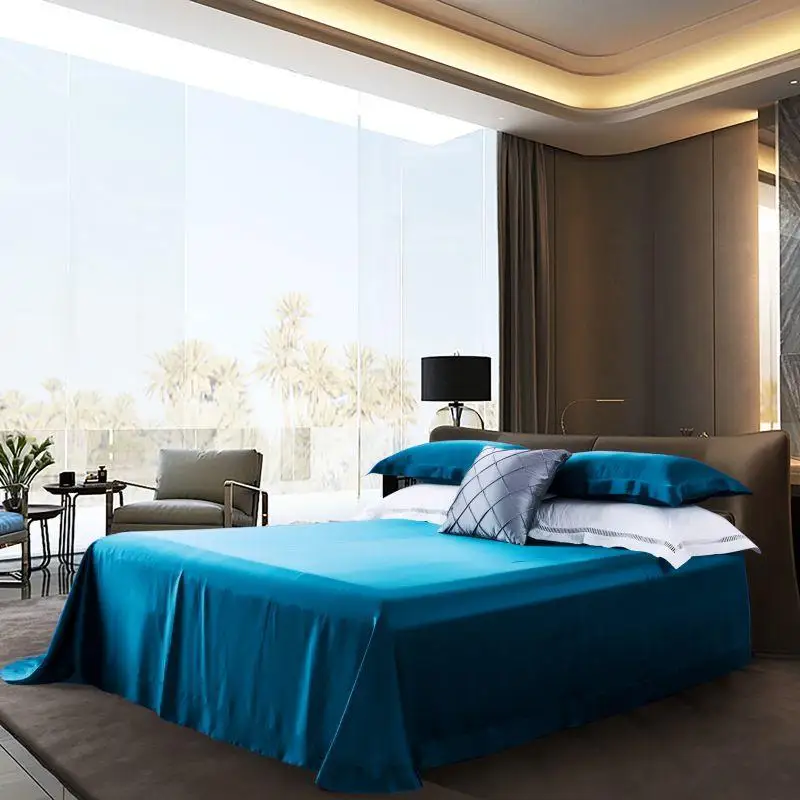 Красные синие 4-Pcs Премиум 100% шелк тутового шелкопряда постельных