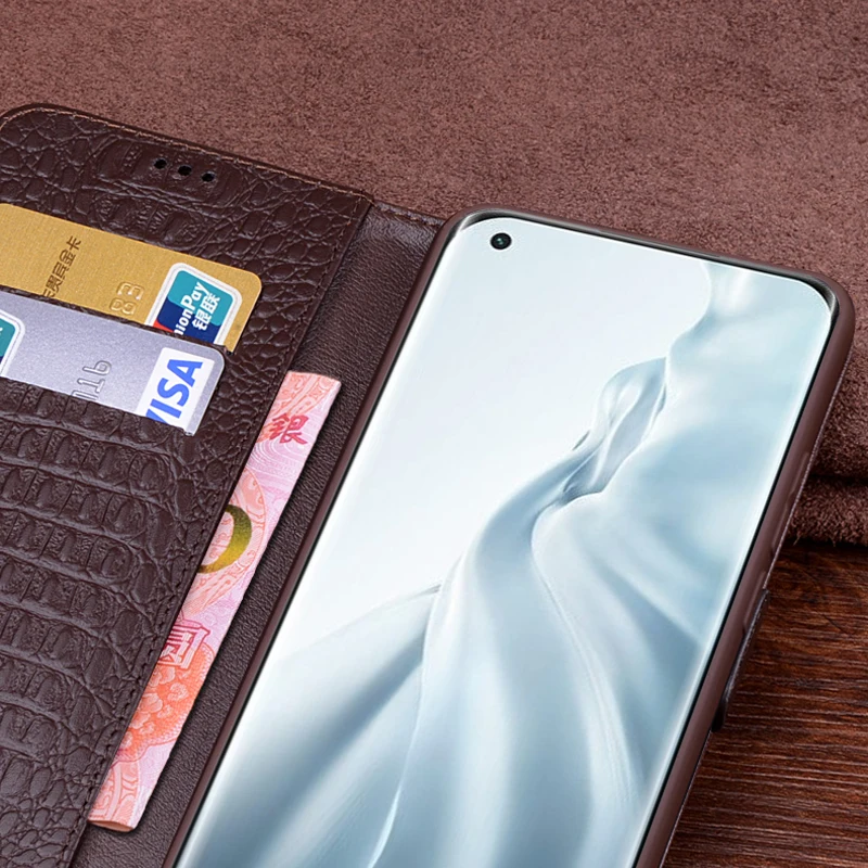 

For Xiaomi 11 Lite Pro Ultra Luxury Wallet Genuine Leather Case Stand Flip Card For Hold Phone Book Protective Cover Bags