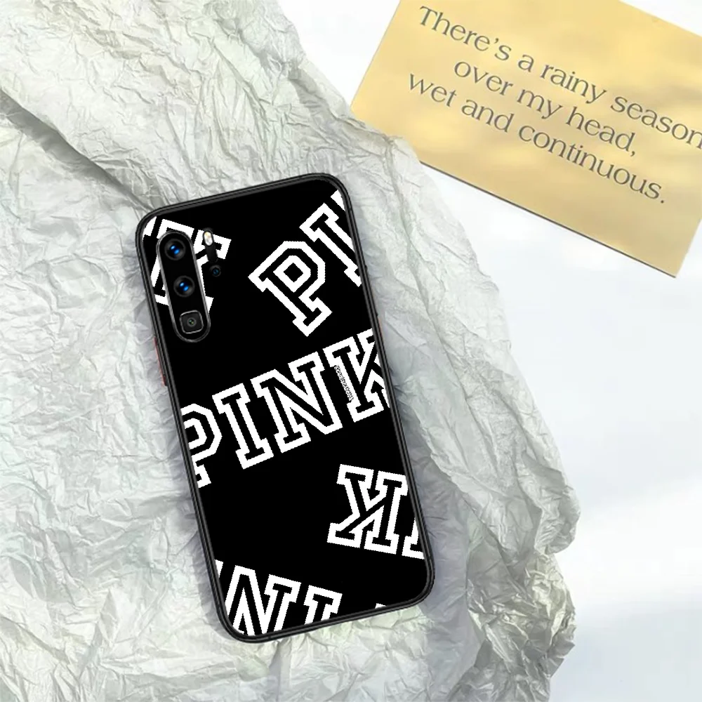 

Victoria Pink Vs Brand Phone Case For HUAWEI P 9 10 20 30 40 Lite smart Pro Z 2019 Nova 5T 6 7 i black Hoesjes Luxury Shell Tpu
