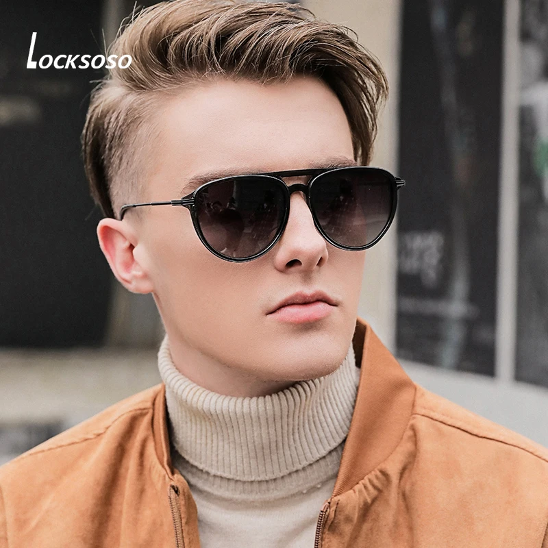 LOCKSOSO солнцезащитные очки для мужчин 2020 поляризационные модные Брендовая
