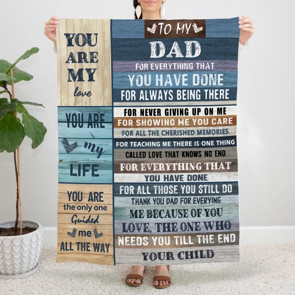 

To My Dad Gifts From Daughters Father Day Blanket Bedding Sofa And Travel Gifts For Dad Flannel Warm Throw Blankets for Bedroom