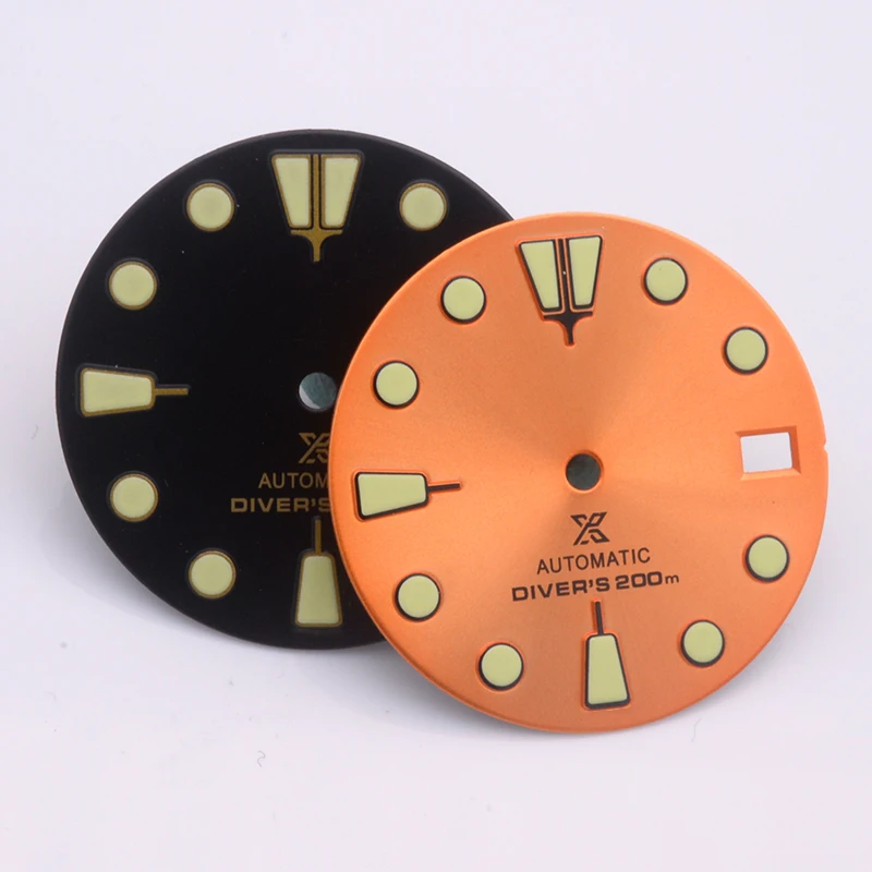 

Black dial Orange dial 28.5mm watch dial seiko 7002 dial for 7002 movement compatible Seiko Turtle SRPD watch case Crwon at 3.8