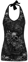 womens sleeveless skull printed summer vintage vest dress loose casual dress gift apr 3