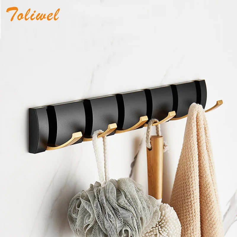 

Aluminum Home Decor Nailless Folding Coat Hook Hallway Bedroom Door Hat Clothes Rack Hanger Kitchen Toilet Wall Brack Hooks