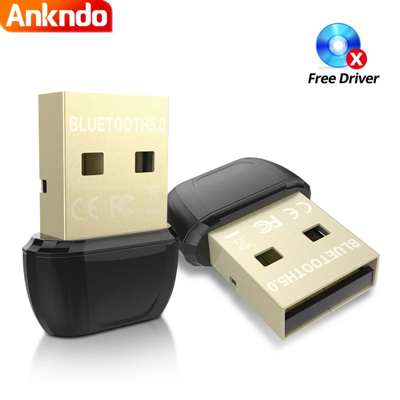 ANKNDO Bluetooth USB 5.0 Adapter Transmitter Free Driver for Pc Computer Laptop Receptor Earphone Printer Dongle USB4.0 Receiver