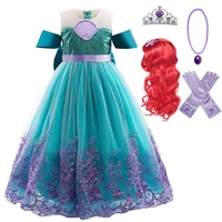 2021 mermaid ariel princess dress for girls cosplay costumes halloween fancy clothes children carnival party christmas dress up