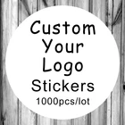 Наклейки на заказ, прозрачные, круглые, с напечатанным логотипом, 1000 шт.