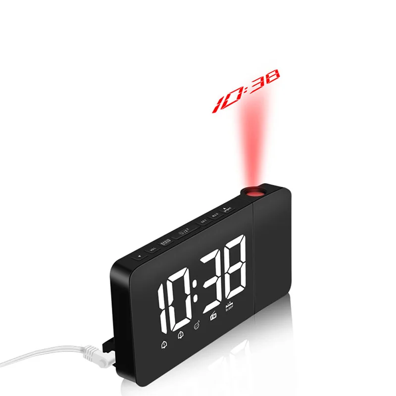 Проекционные настольные часы цифровые с функцией повтора даты вращающиеся