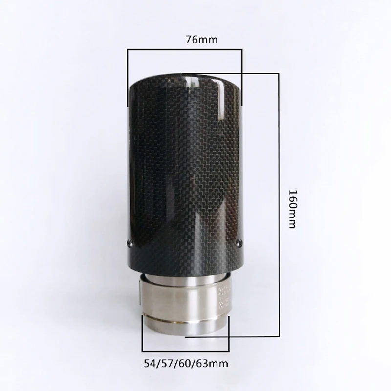 Выхлопная Муфельная насадка для автомобиля глянцевый углеродный глушитель