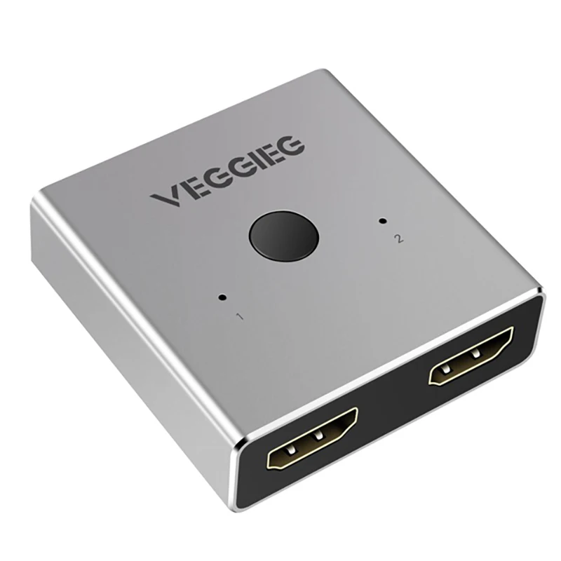 

VEGGIEG 4K HDMI Switch 2 Ports Bi-Directional 1X2 / 2X1 HDMI Switcher Splitter Supports Ultra HD 4K 1080P 3D HDR HDCP for HDTV