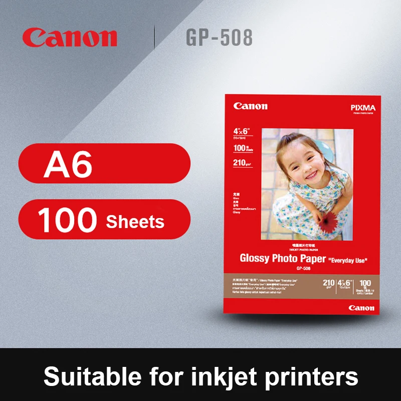 Оригинальная фотобумага Canon GP 508 A6 глянцевая 6 дюймов 100 листов MG2580 3580 MP288 костюм