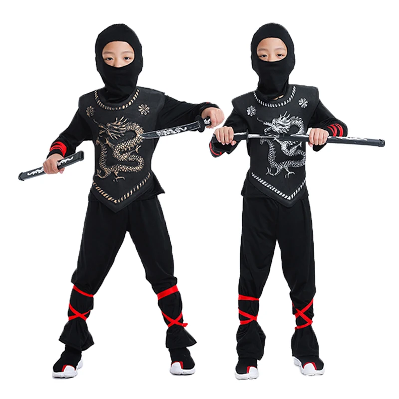 kids ninjas costumes halloween party boys girls warrior stealth children cosplay assassin superhero costume childrens day gift free global shipping
