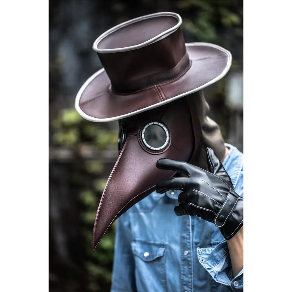 Coslive маска Чумного доктора с шляпой стимпанк полной головой Helme косплей костюм