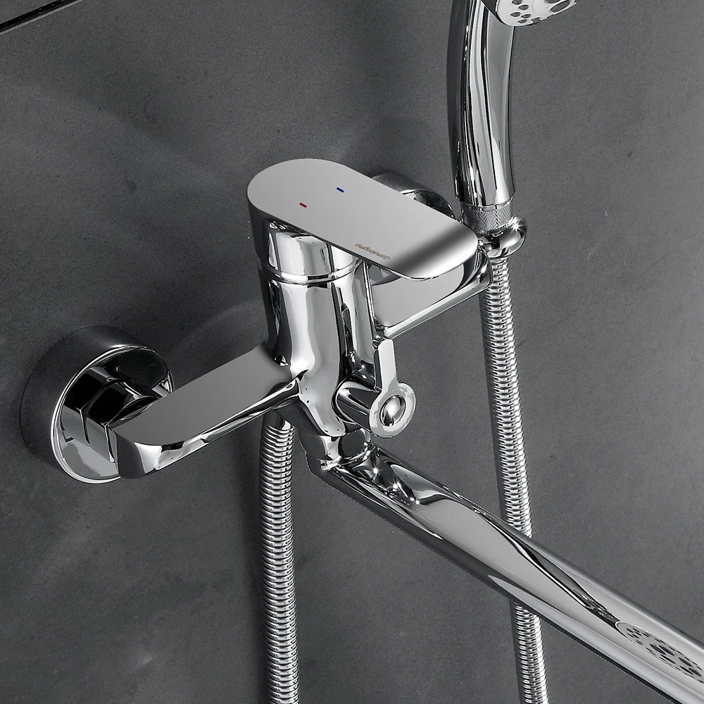 Смеситель для душа в ванную комнату настенный набор 2 функции горячего и