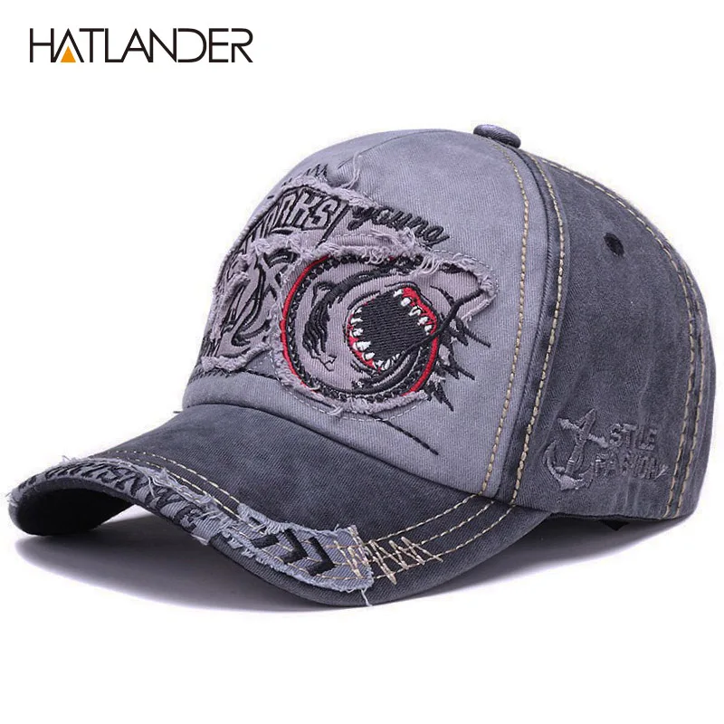 grey-black HATLANDER модные спортивные кепки наружные кепки для пробежек винтажная шляпа для папы 5 панелей Кепка с защелкой аппликация из хлопка Бейсболка с вышивкой - Цвет: grey-black