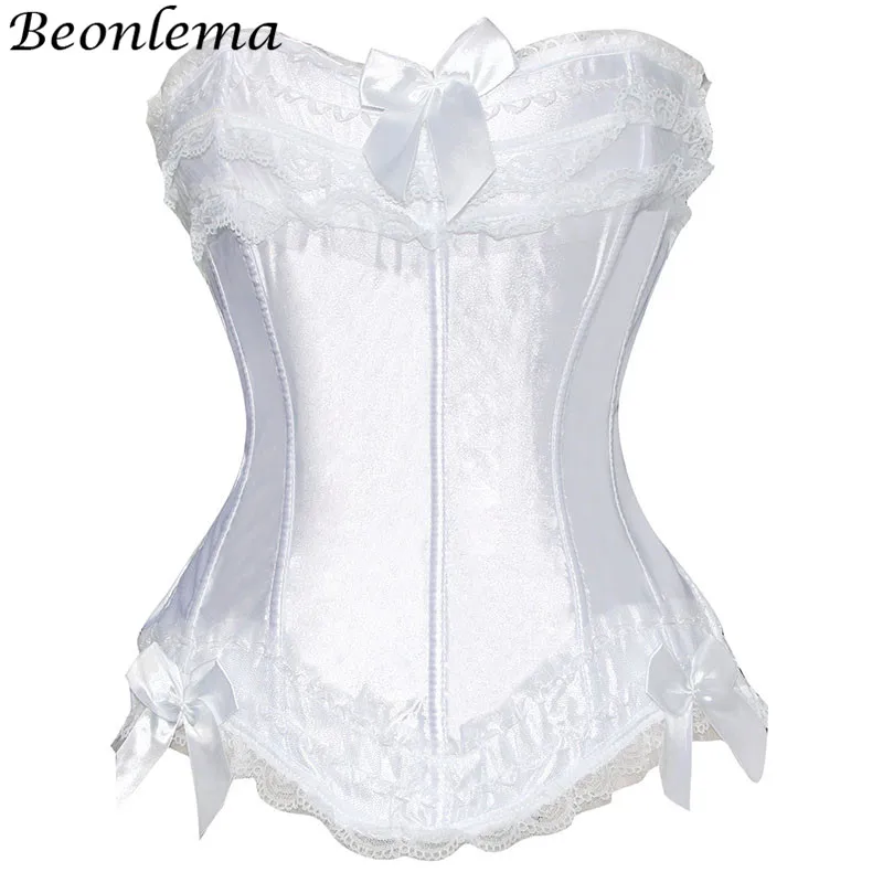 Beonlema, свадебный корсет, Женский атласный бюстье, красный, белый, сексуальный корсет на шнуровке, корсеты, топы, женский черный корсет, нижнее белье