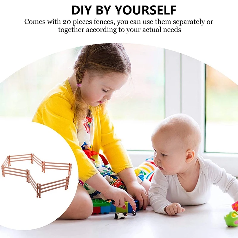 20 шт Мини забор Пластик сад игрушки Цветущий панели животноводческая ферма