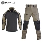 Тактические костюмы iCamouflage, военная униформа, водонепроницаемый костюм, армейская одежда, военная боевая рубашка + брюки-карго с 4 подкладками, сине-серый